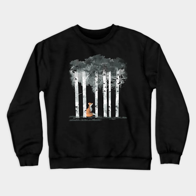 Birch Tree Forest 4 Crewneck Sweatshirt by Collagedream